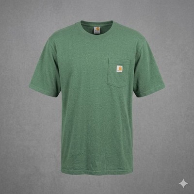 Carhartt T-Shirt Herren XL Tall Green Heather Pocket Loose Workwear Kurzarm