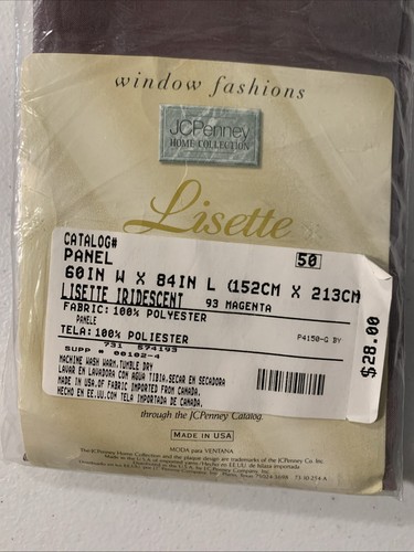 New Lot Of 2 JC Penney Home Collection Lisette Curtain Panels 60"x84” Magenta - Picture 2 of 4