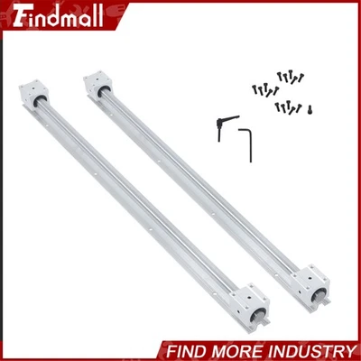 Findmall 2Pcs SBR20-800mm Linear Slide Guide Rail W/4Pcs SBR20UU Bearing Block