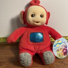 1998 Teletubbies Po Plush Doll Toy Eden Gift Red Fuzzy Face Beanie VTG