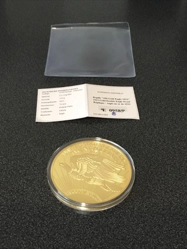 Gold Giants 1933 Gold Double Eagle 2012 70mm Coin Medal Gold Plated w/COA