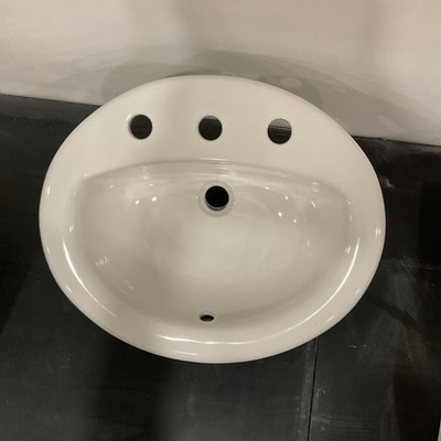 ProFlo Rockaway 20-1/2'' Drop-In 3-Hole Oval Bathroom Sink PF20178WH