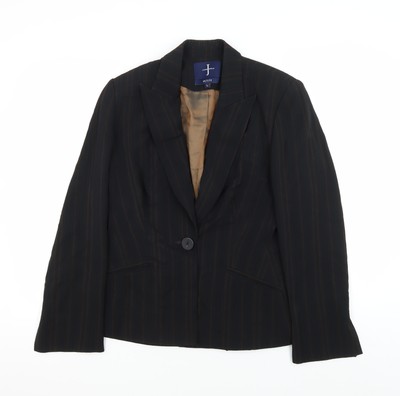 Jasper Conran Women's Black Pinstripe Suit Jacket, Size 12 UK