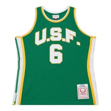 San Francisco Dons Bill Russell #6 Mitchell & Ness Green 1955/56 Swingman Jersey