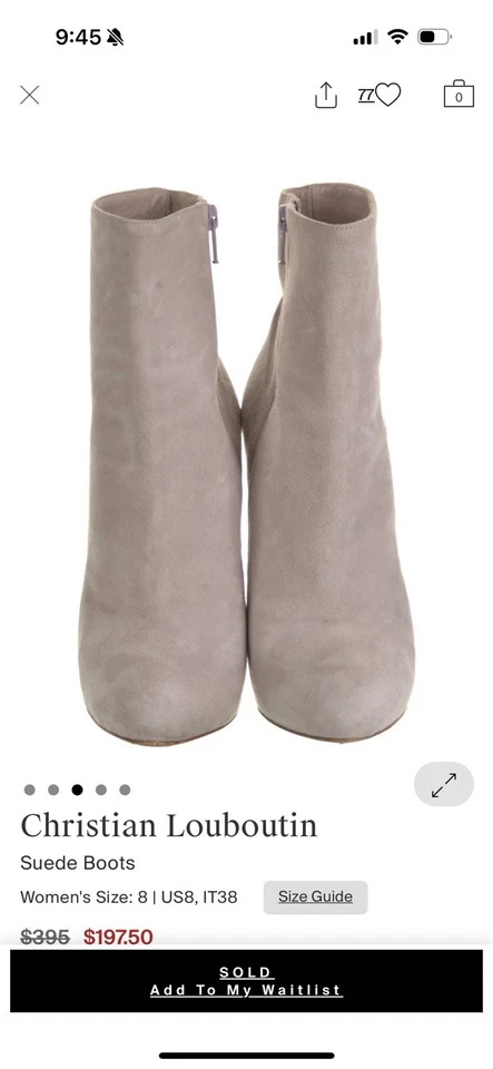 Botines Christian Louboutin Gamuza Taupe Talla 38 Excelente Estado Foto 2 de 4