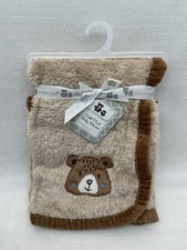Cribmates Teddy Bear Soft Plush Baby Blanket Infant Boys Brown Fuzzy Lovey NEW
