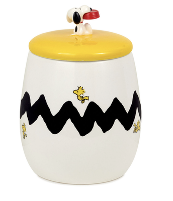 Hallmark Peanuts Snoopy and Woodstock Cookie Jar With Sound New
