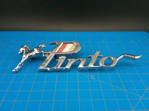 Vintage Ford Pinto Emblem Badge OEM D12B-16B114-AD Genuine Metal Trim Ornament