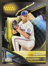 2026 Topps Chrome Black Jacob deGrom Gold Wave Refractor #/50 Rangers