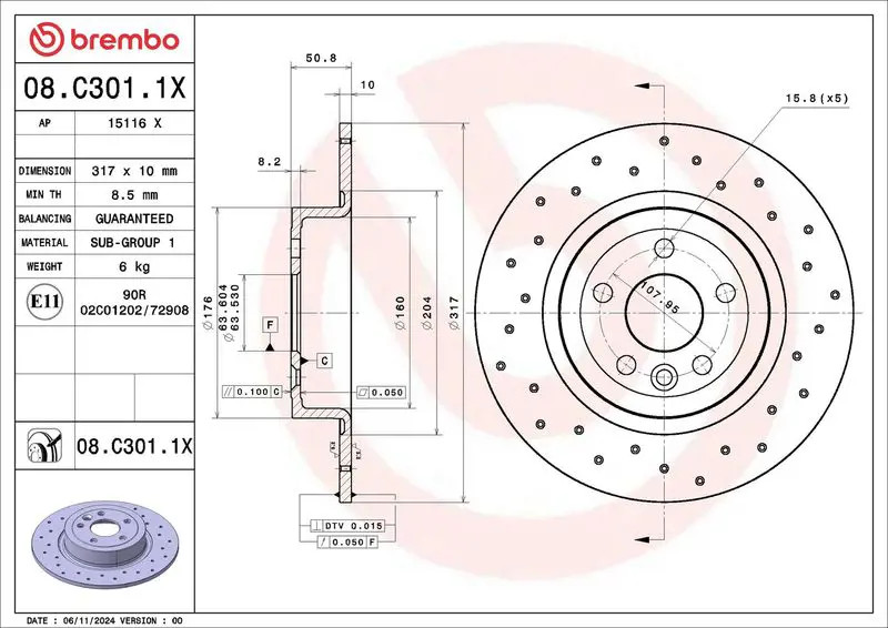 Brembo Disco De Freno 08.C301.1x - Imagen 2