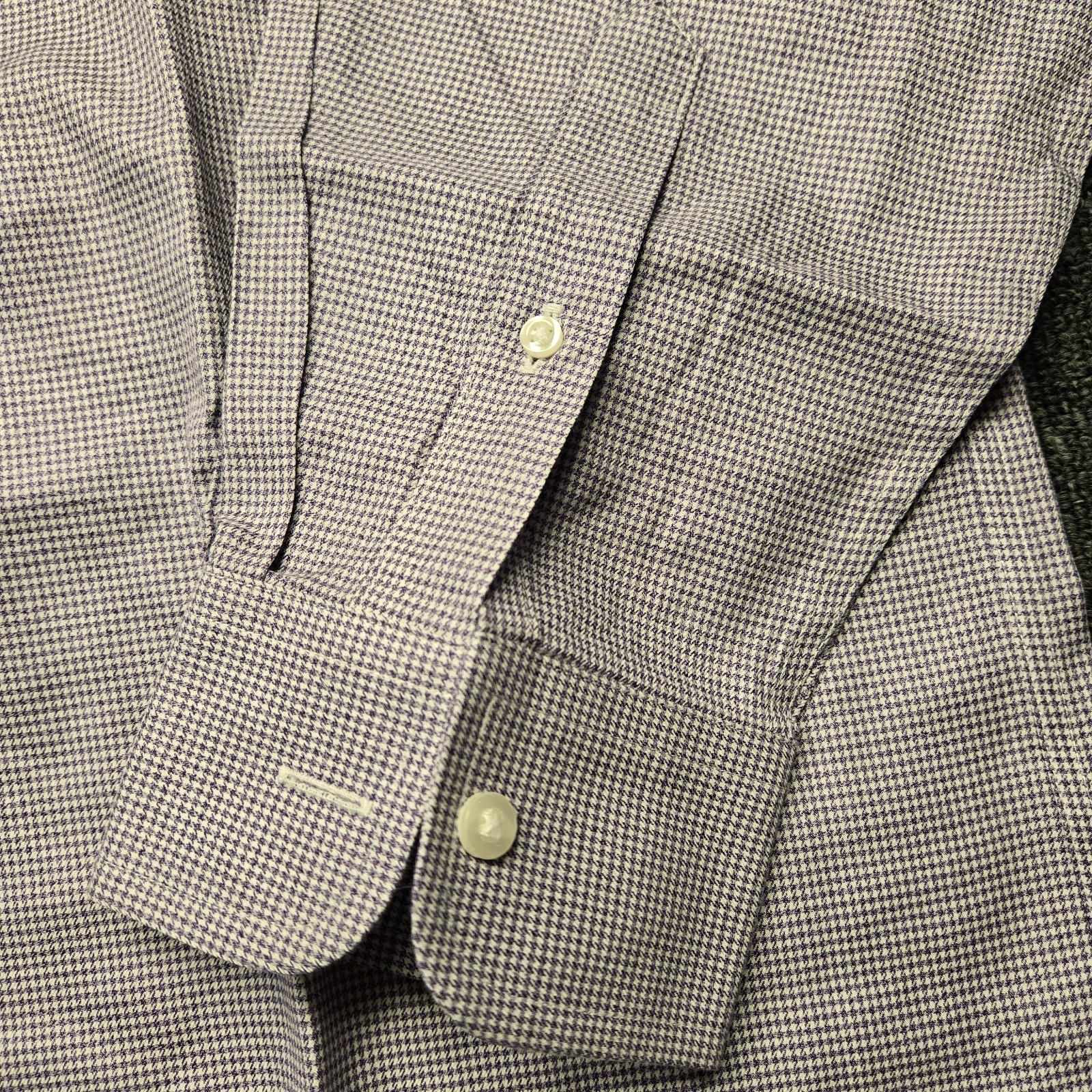 Roundtree & Yorke Men’s 16.5-36 Purple Fitted Long Sleeve Button Up Shirt Cotton