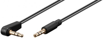 Audio Verbindungskabel AUX, 3,5mm stereo 3-pol. abgewinkelt, Stecker, Buchse 0,5