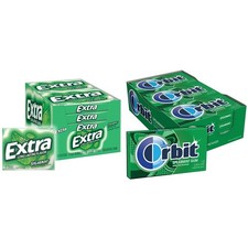 EXTRA Spearmint Sugarfree Chewing Gum, 15 Pieces Pack of 10 ORBIT Gum Green