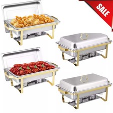 9QT Chafing Dish Buffet Set 4Pack 316 Stainless Steel Chafing Dishes Gold Silver