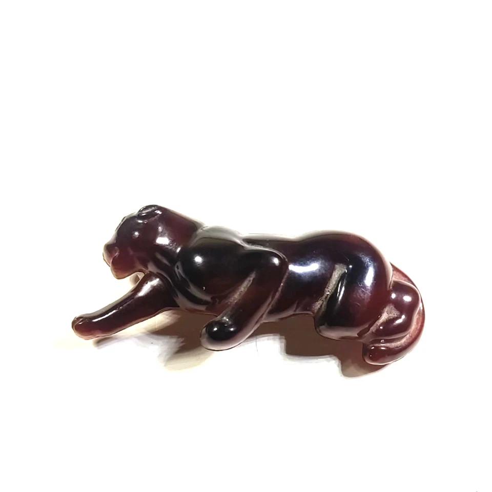 Pinzas de tensión de pasador de pelo marrón acrílico pantera gato acecho clásico Foto 3 de 4