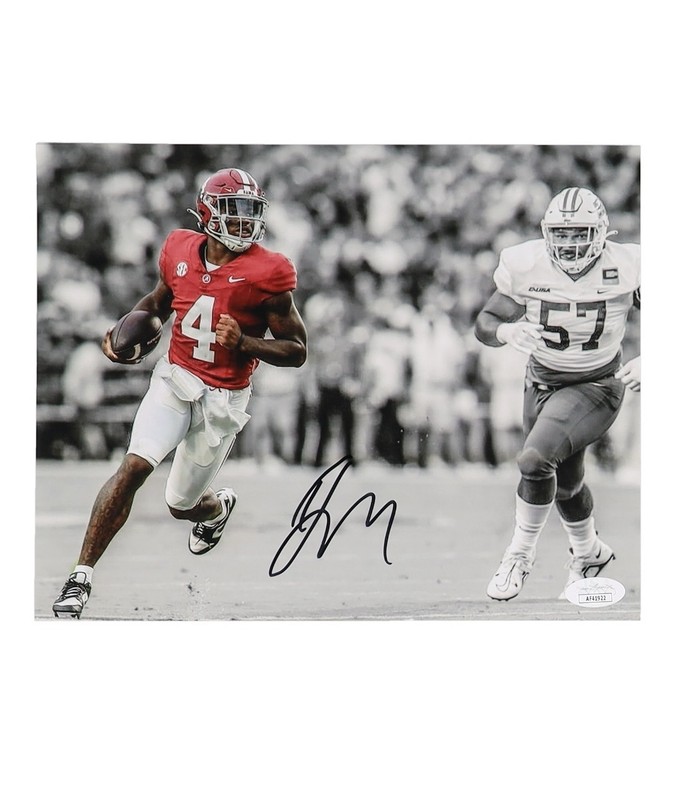 Signed 8x10 Photo Jalen Milroe Quarterback #4 Alabama Tide Football Signed JSA