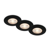 Led Einbauleuchten Bad Einbaulampen Ultraflach IP65 Schwarz-Matt Ø9Cm Briloner