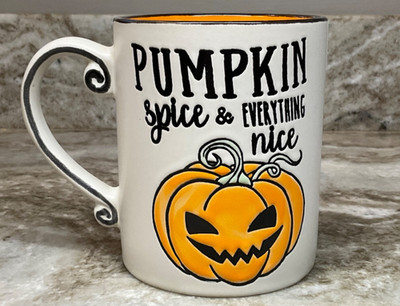 Halloween Coffee Mug Jack O Lantern Pumpkin Spice And Everything Nice Orange New