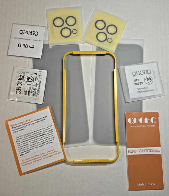 QHOHQ 2 Pack Privacy Screen Camera Protector for iPhone 15 Pro Max 6.7