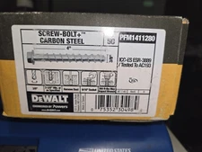 50 Dewalt PFM1411280 3/8 x 4"  Concrete Anchor Screw-Bolt  Carbon Steel