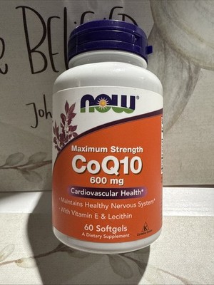 NOW Maximum Strength CoQ10 600 MG - 60 Softgels - Exp 04/30
