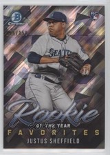 2019 Bowman ROY Favorites Chrome Atomic Refractor 96/150 Justus Sheffield sh7