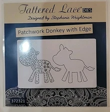 TATTERED LACE Cutting Die - PATCHWORK DONKEY with EDGE