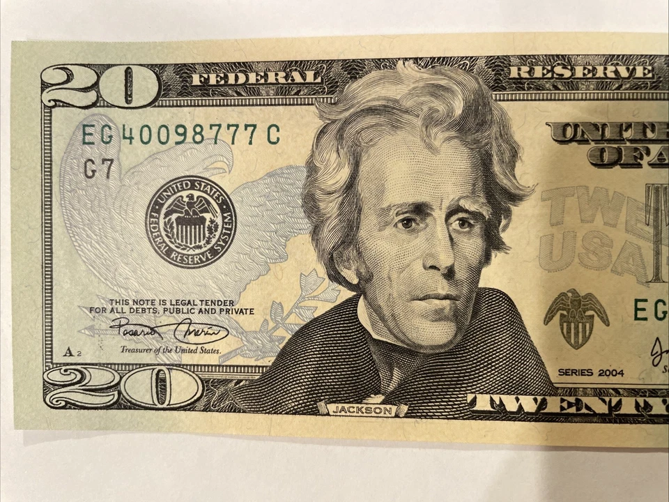 2004 "LUCKY 7's" $20 TWENTY DOLLAR BILL - 3 of a Kind Fancy Serial Number - Image 2 of 4