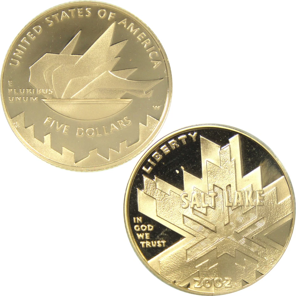 Salt Lake City Olympic Games Commemorative 2002 W Proof Gold $5 Coin - Image 3 of 4