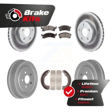 Front Rear Coat Brake Rotor Ceramic Pad Drum Kit For With 225mm x 45mm Size