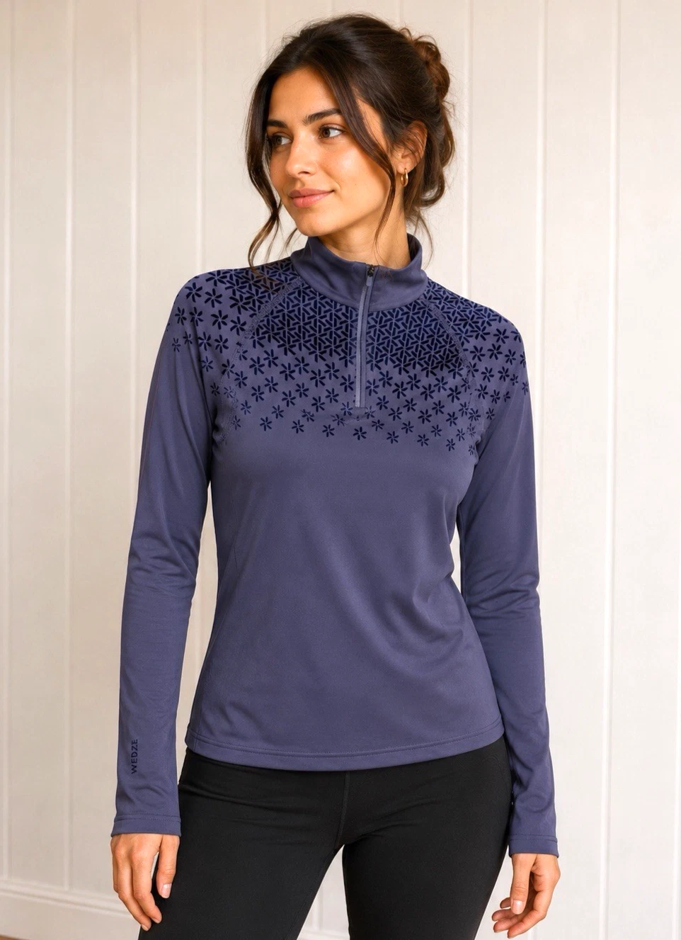 Decathlon Women’s Purple 1/4 Zip Base Layer Thermal Top Long Sleeve size XS