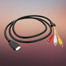 1080P HDMI Male to 3 RCA S-video AV Audio Cable Cord Adapter for TV HDTV DVD US