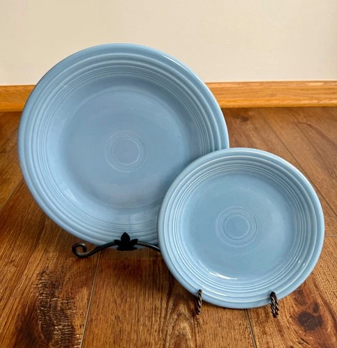 Vintage Fiesta Periwinkle Blue Dinner and Salad Plates ~ Retired Color