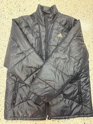 Adidas Puffer Jacket Men's Black Hooded Warm Coat