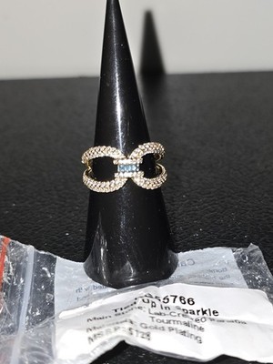Bomb Party Ring Tied Up In Sparkle RG55766 Paraiba tourmaline on Gold Size 7