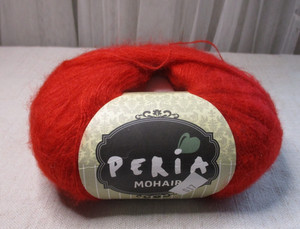 Peria Yarn, Mohair, red, 50 g, 492 yds, 25% Mohair, 25% Acrylic, 50% Nylon