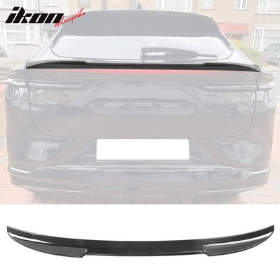 Fits 21-26 Ford Mustang Mach-E 4DR IKON Carbon Fiber Print MID Trunk Spoiler ABS