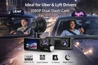 Uber Lyft Dash Cam Dual Lens 1080P HD G-Sensor Night Vision Car DVR