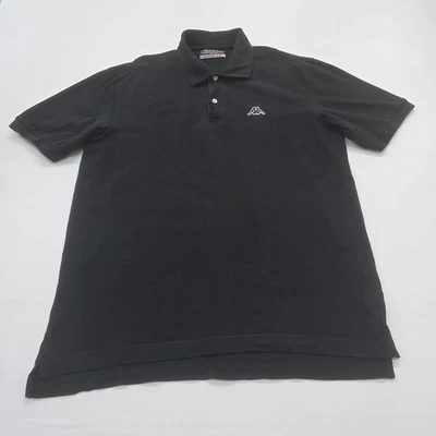Polo homme Kappa noir avec logo brodé taille L coton léger - Photo 1/4