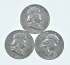 Higher Grade - 1954-D 1952 1951 Franklin Half Dollar 90% SIlver Lot *154