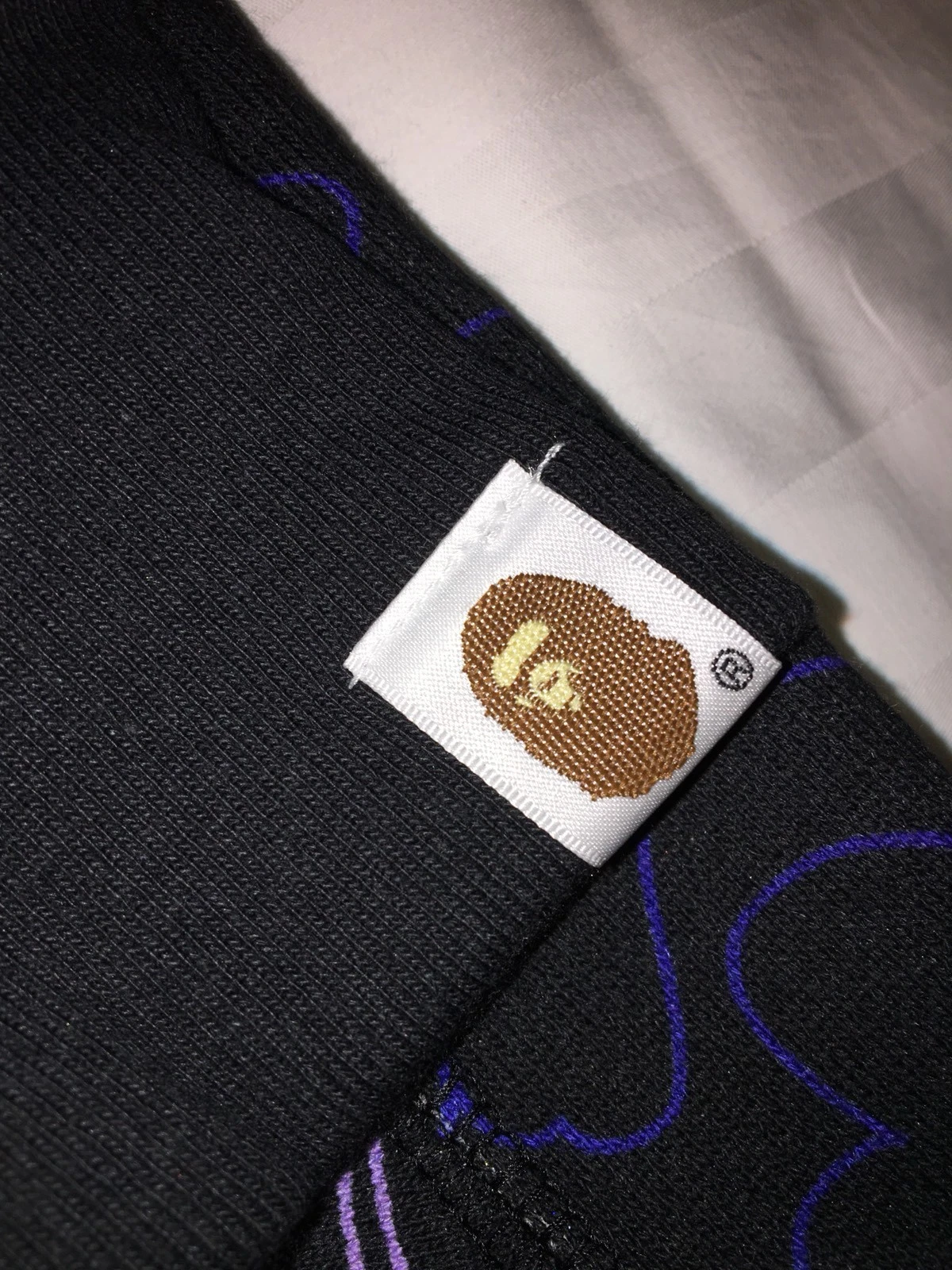 A BATHING APE (BAPE) Felpa con cappuccio mimetica squalo Bape Pencil al neon media nuovissima DEADSTOCK!!!!