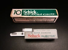 SCHICK VTG INJECTOR 10 BLADE DISPENSER JPN MARKET Made In Canada UNUSED COND.#5