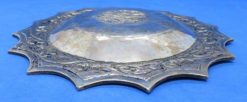 Silver plate electroplate vintage Arts & Crafts antique small alms dish platter - Picture 9 of 9