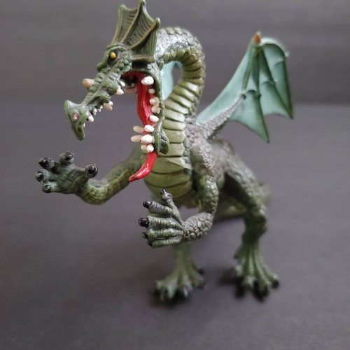 Figurine dragon ailé Plastoy vert fantaisie diorama jouet 7,5"