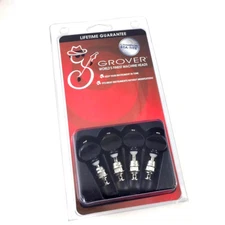 Grover Sta-Tite Champion Nickel/Black Ukulele Uke Tuners/Machines/Tuning Pegs 6B