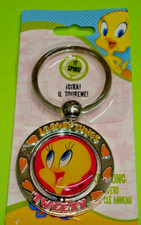    SUPER CUTE  Brand New 1.5" Round LOONEY TUNES TWEETY Key Chain SPINNER   