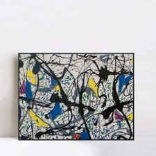 Framed Canvas Art Summertime No.9A,1948 by Jackson Pollock Giclee Print 20"x24"
