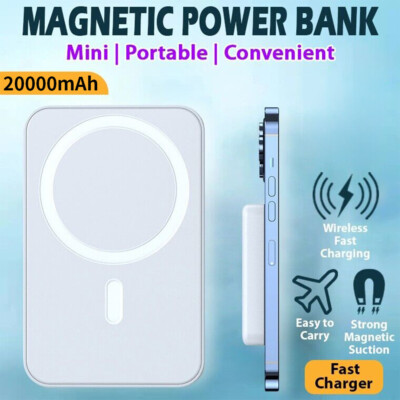 20000mAh Magnetic Power Bank MagSafe Battery Pack For iPhone 14/13/12 Pro Max