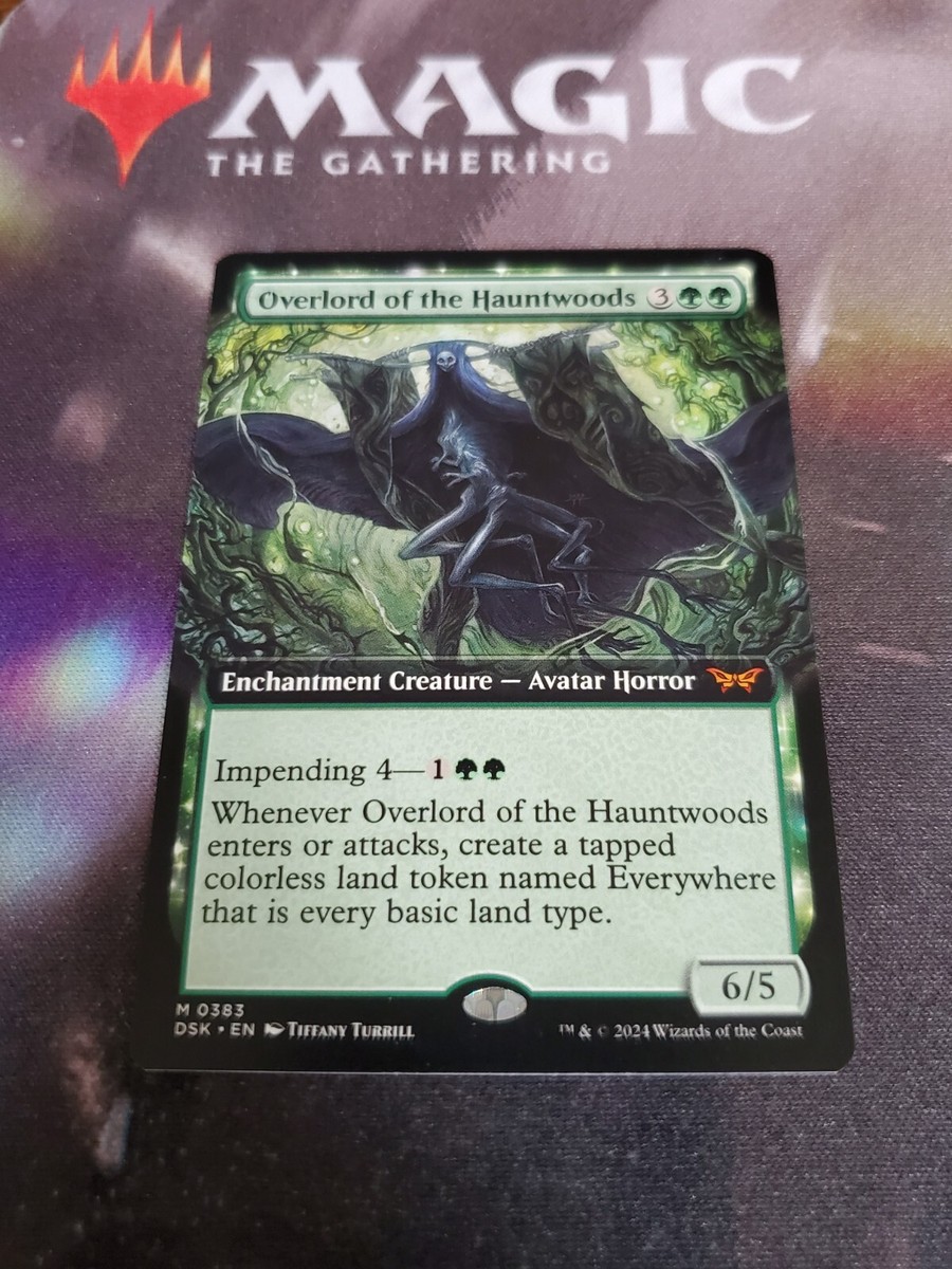 Mtg. Overlord of the Hauntwoods. Borderless. Duskmourn. Pack Fresh Mtg. Overlord of the Hauntwoods. Borderless. Duskmourn. Pack Fresh