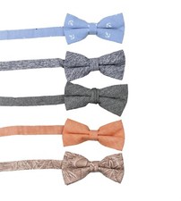 SET OF 5 Mens Classic Fashion Pre-Tied Bow Tie 100 Cotton or Linen  25